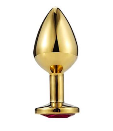 Phích inox cắm hậu môn vàng đính đá tinh tế, dụng cụ BDSM